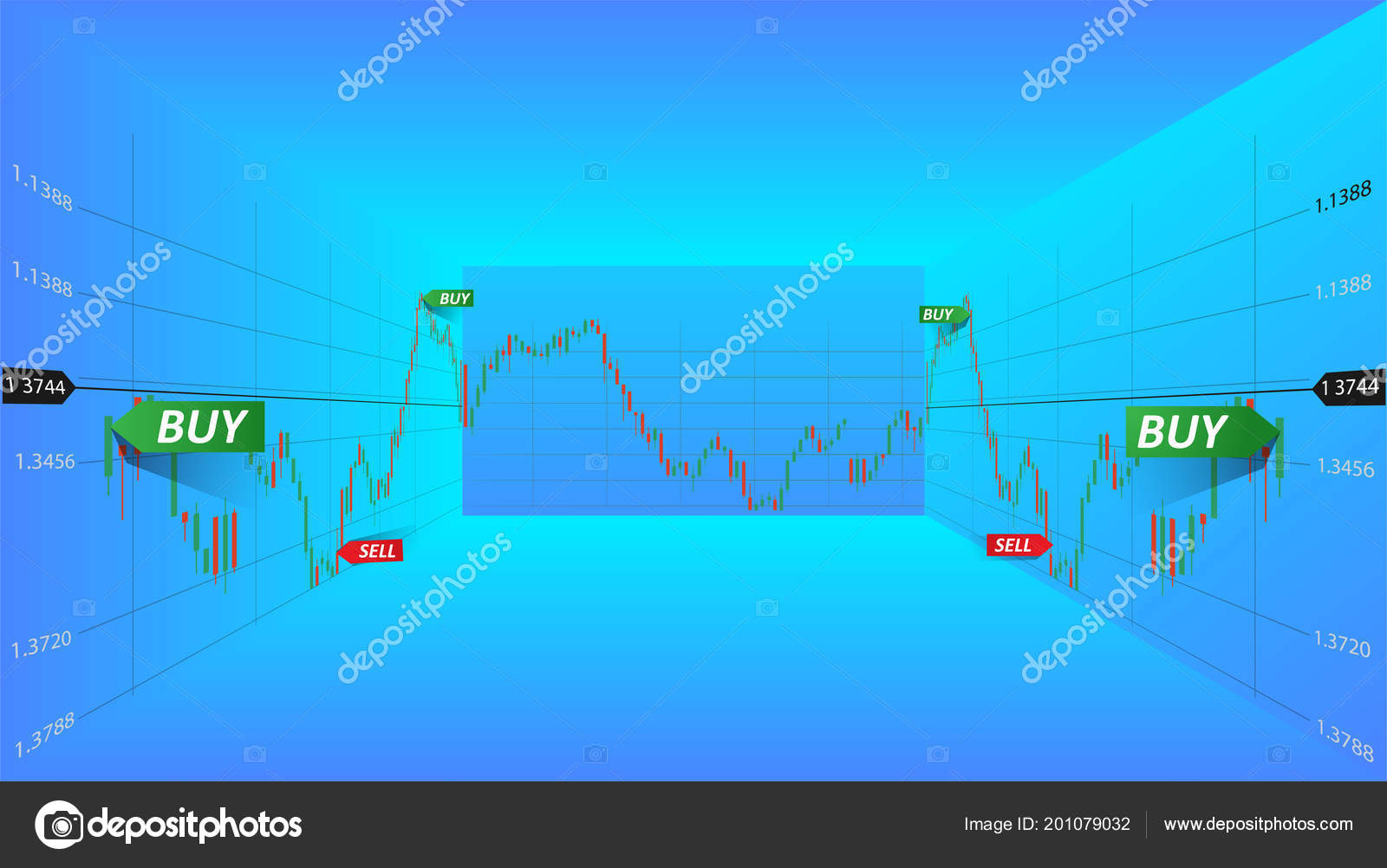 Abstrakte Vektorgrafik Finanzmarktdaten Forex Trading Konzept - 